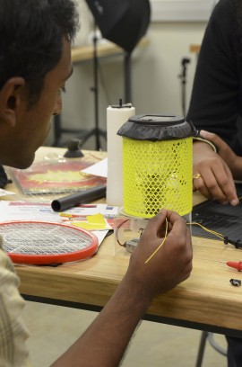 First prize team, M@RS, developed a modified bug zapper for malaria mosquito monitoring.